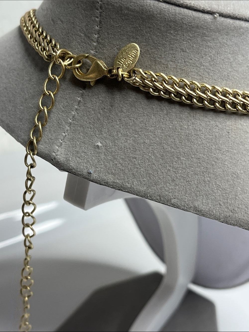 Lia Sophia Versailles Gold-Tone Necklace with Smoky Gray Crystals - Picture 4 of 9